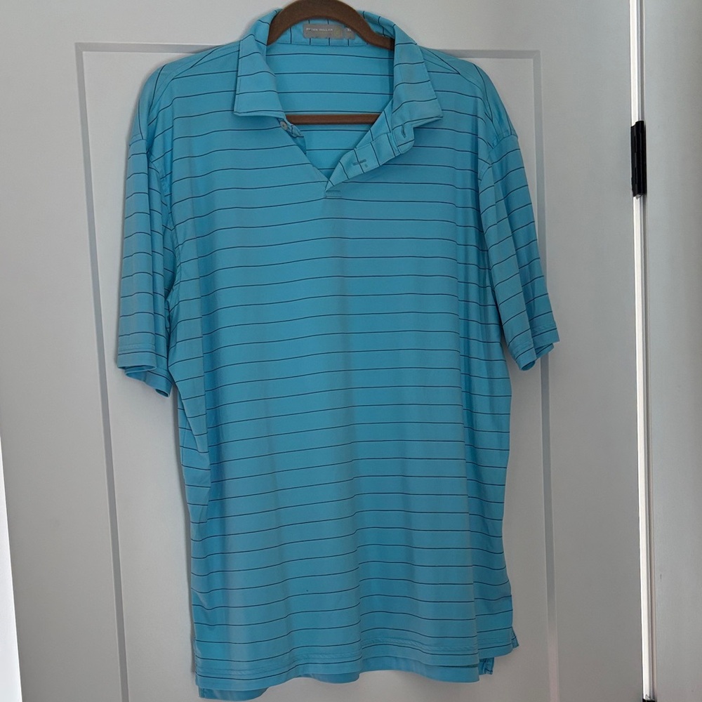 Peter Millar Aqua Striped Polo Shirt